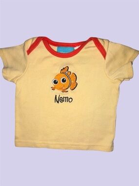 Disney Yellow Nemo Short Sleeve Tee with Red Trim